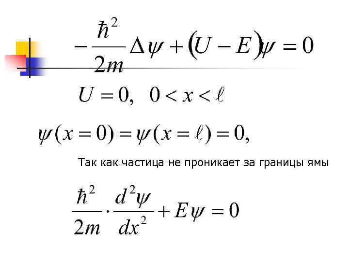 Так как частица не проникает за границы ямы 