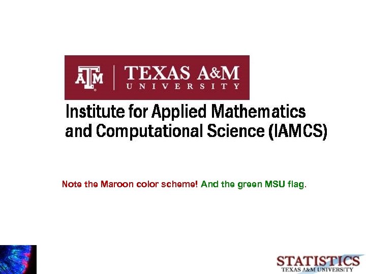 Note the Maroon color scheme! And the green MSU flag. 