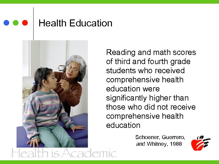 Health Education Reading and math scores of third and fourth grade students who received