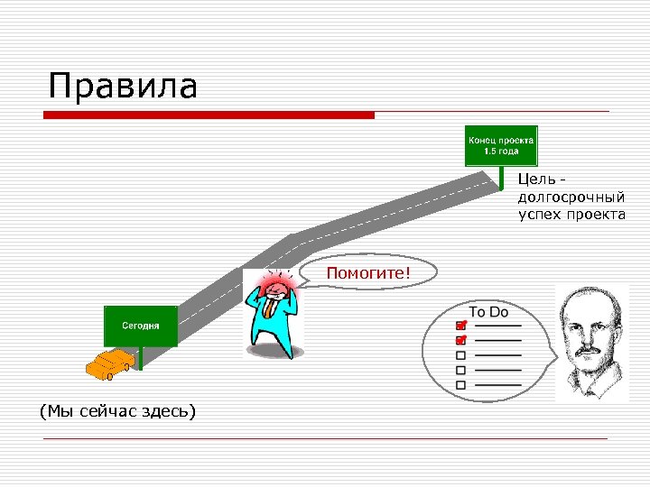 Правила Цель долгосрочный успех проекта Помогите! (Мы сейчас здесь) 