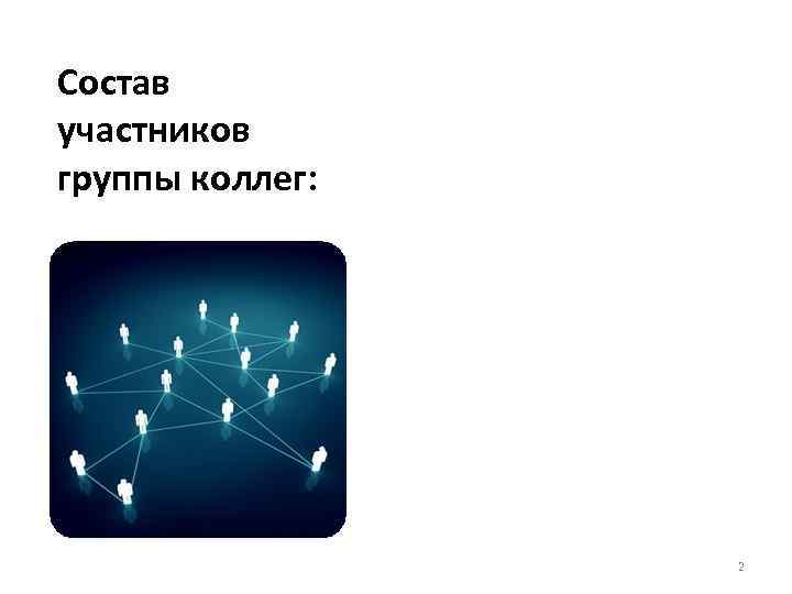 Состав участников группы коллег: 2 