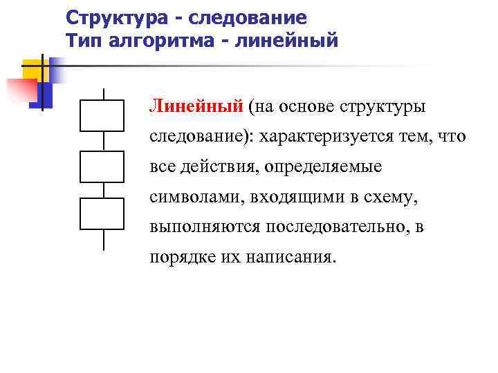 Структура следование линейный алгоритм