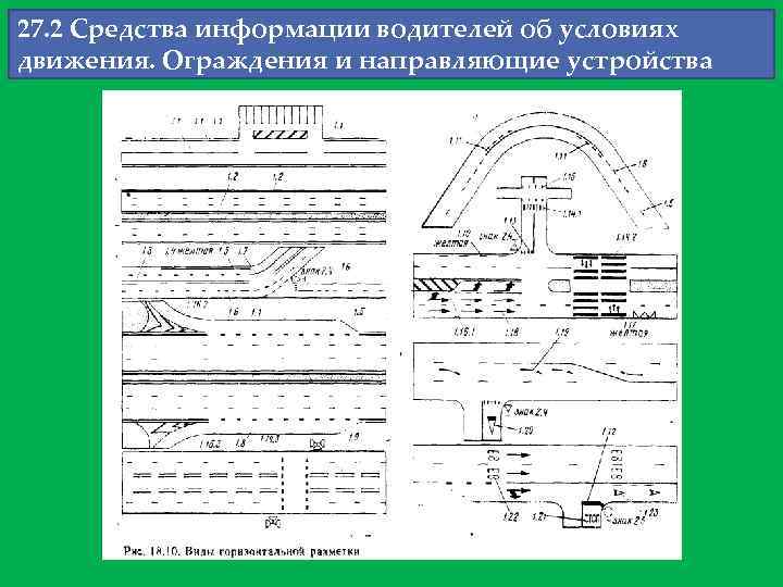 27. 2 Средства информации водителей об условиях движения. Ограждения и направляющие устройства 