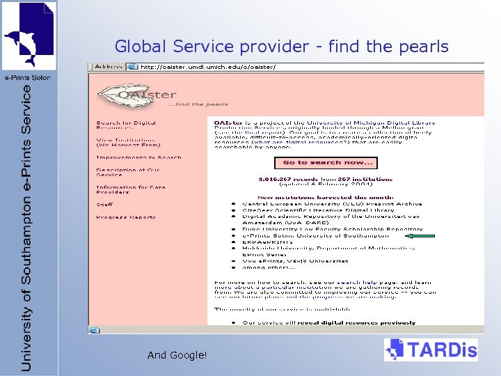 Global Service provider - find the pearls And Google! 