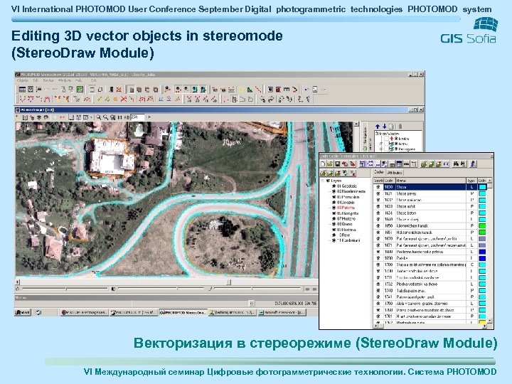VI International PHOTOMOD User Conference September Digital photogrammetric technologies PHOTOMOD system Editing 3 D