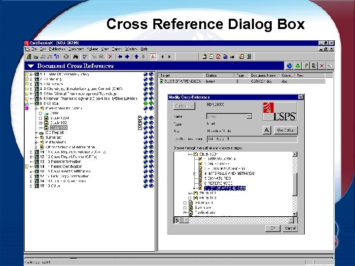 Cross Reference Dialog Box 