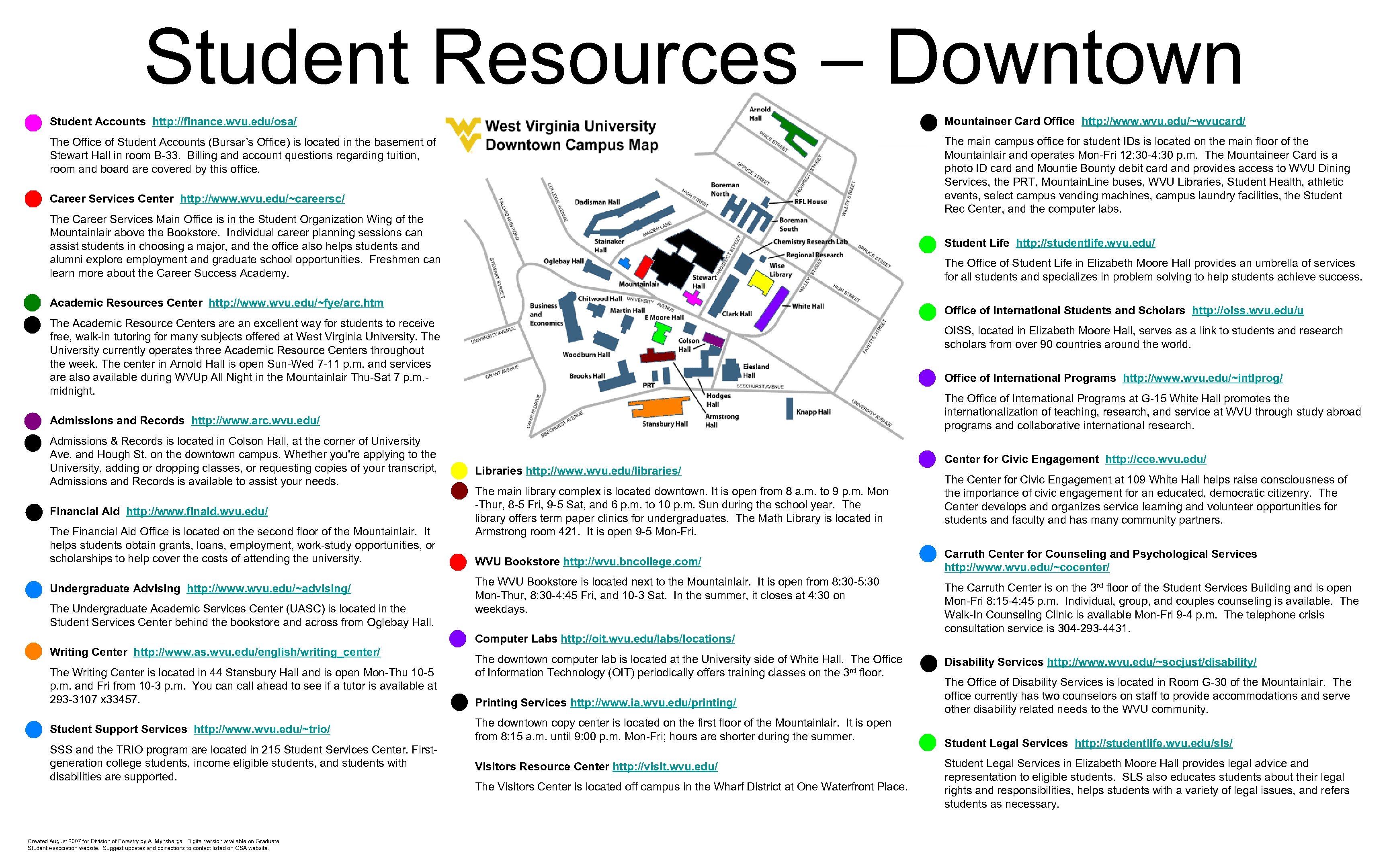 Student Resources – Downtown Student Accounts http: //finance. wvu. edu/osa/ Mountaineer Card Office http: