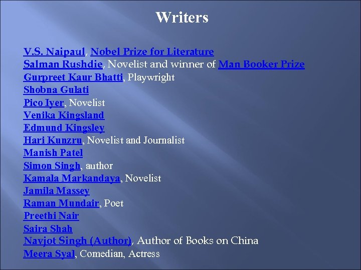 Writers V. S. Naipaul, Nobel Prize for Literature Salman Rushdie, Novelist and winner of