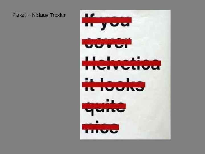 Plakat – Niclaus Troxler 