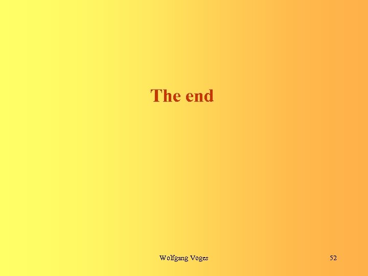 The end Wolfgang Voges 52 