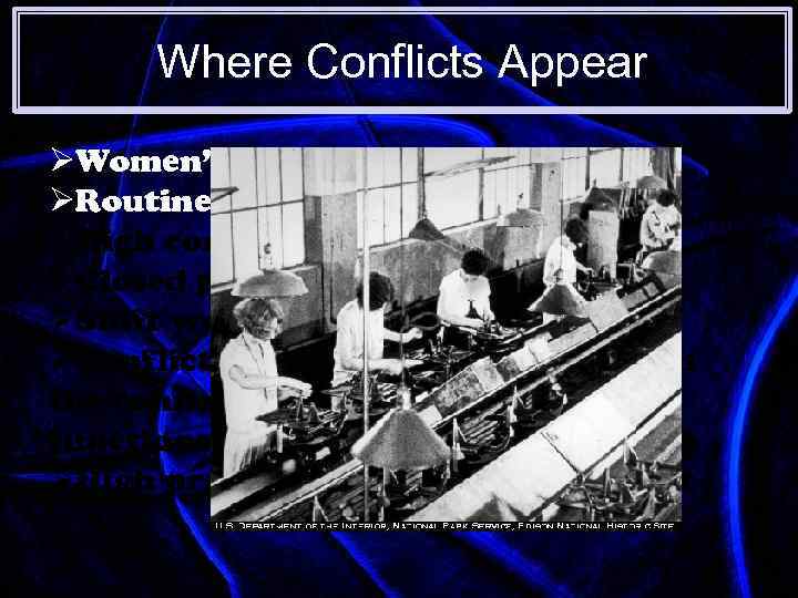 Where Conflicts Appear ØWomen’s Style ØRoutine work ØHigh competitiveness for results ØClosed premises ØShift
