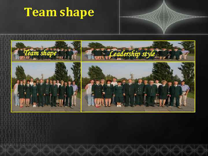 Team shape Leadership style 