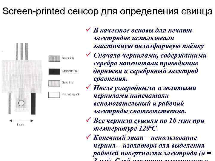 Screen-printed сенсор для определения свинца ü В качестве основы для печати электродов использовали эластичную