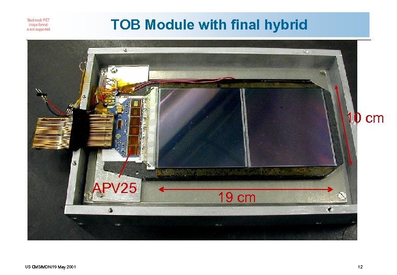 TOB Module with final hybrid 10 cm APV 25 US CMS/MDN/19 May 2001 19