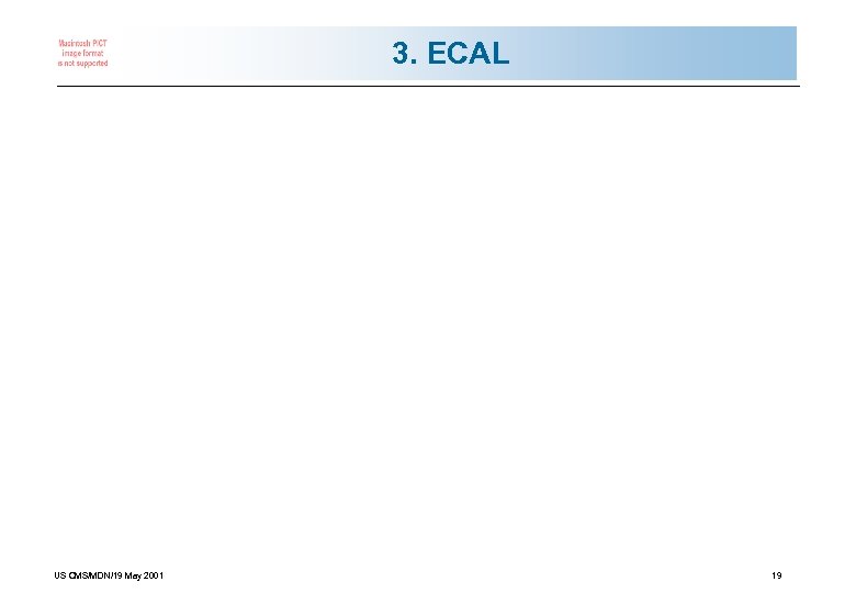 3. ECAL US CMS/MDN/19 May 2001 19 