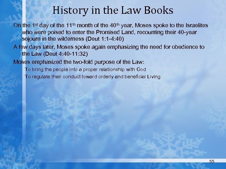 History in the Law Books On the 1 st day of the 11 th