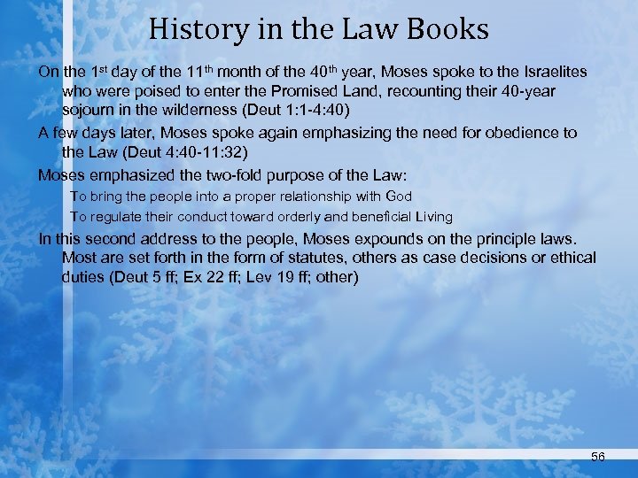 History in the Law Books On the 1 st day of the 11 th