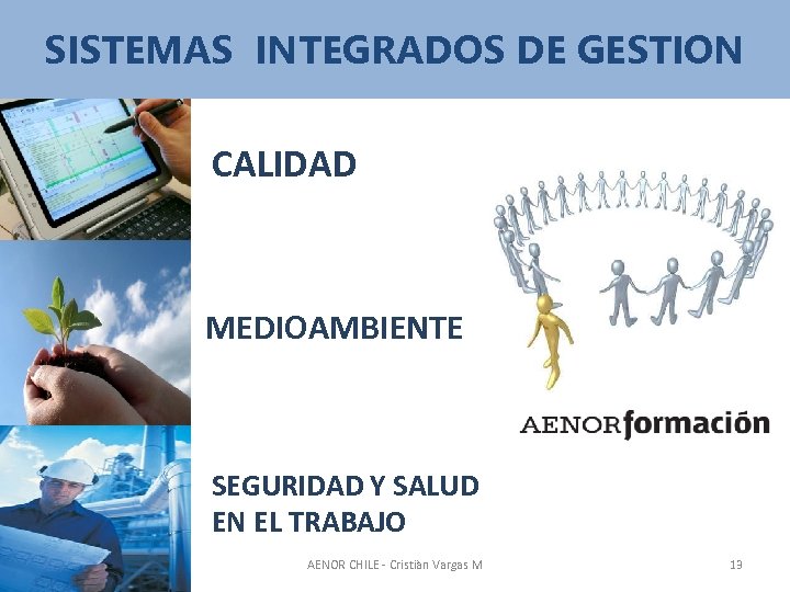 SISTEMAS INTEGRADOS DE GESTION CALIDAD MEDIOAMBIENTE SEGURIDAD Y SALUD EN EL TRABAJO AENOR CHILE