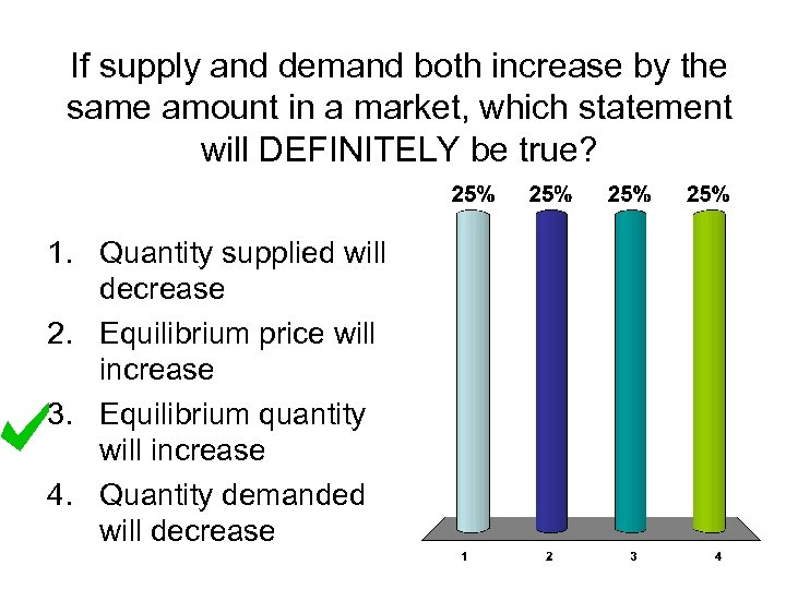 If supply and demand both increase by the same amount in a market, which