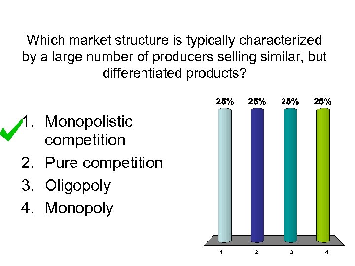Which market structure is typically characterized by a large number of producers selling similar,