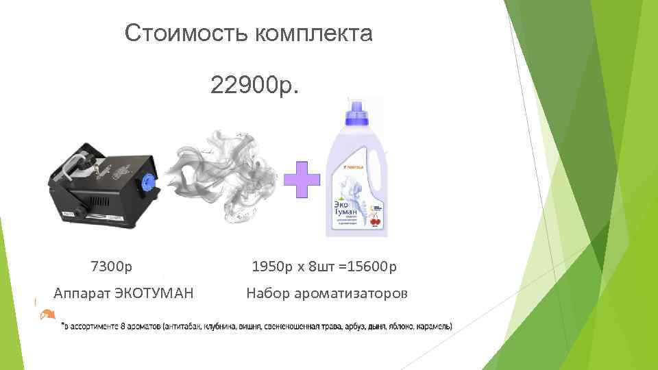 Стоимость комплекта 22900 р. 7300 р 1950 р х 8 шт =15600 р Аппарат