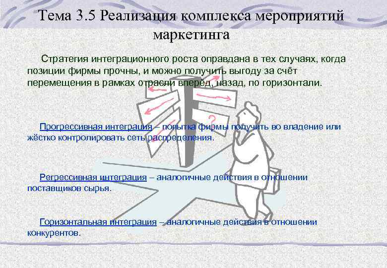 Тема 3. 5 Реализация комплекса мероприятий маркетинга Стратегия интеграционного роста оправдана в тех случаях,