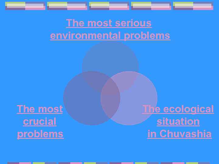 The most serious environmental problems The most crucial problems The ecological situation in Chuvashia