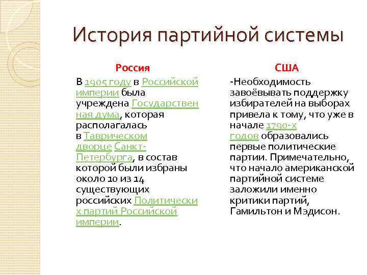 История партийной системы Россия В 1905 году в Российской империи была учреждена Государствен ная