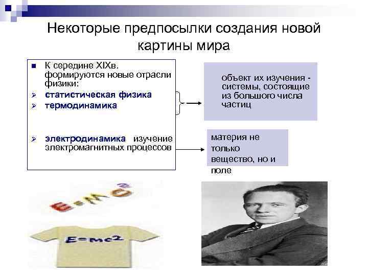Некоторые предпосылки создания новой картины мира n Ø Ø Ø К середине XIXв. формируются