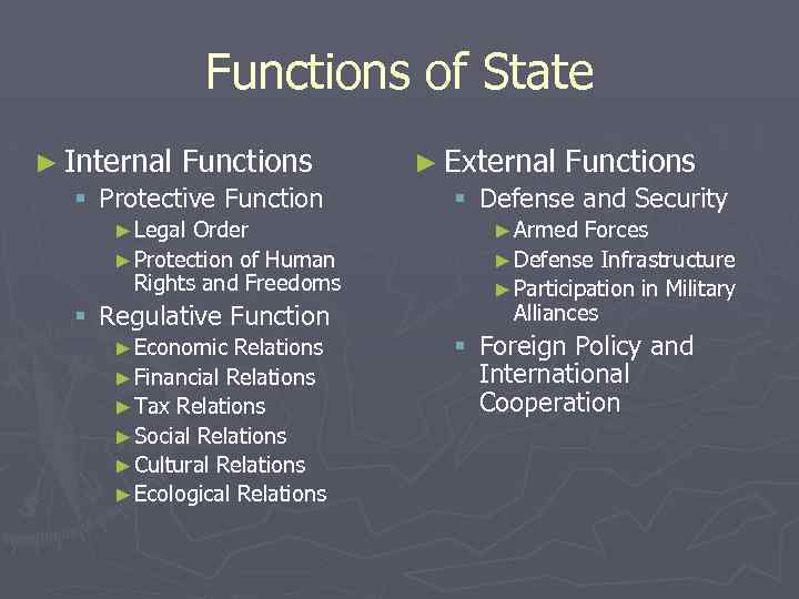 Functions of State ► Internal Functions § Protective Function ► Legal Order ► Protection