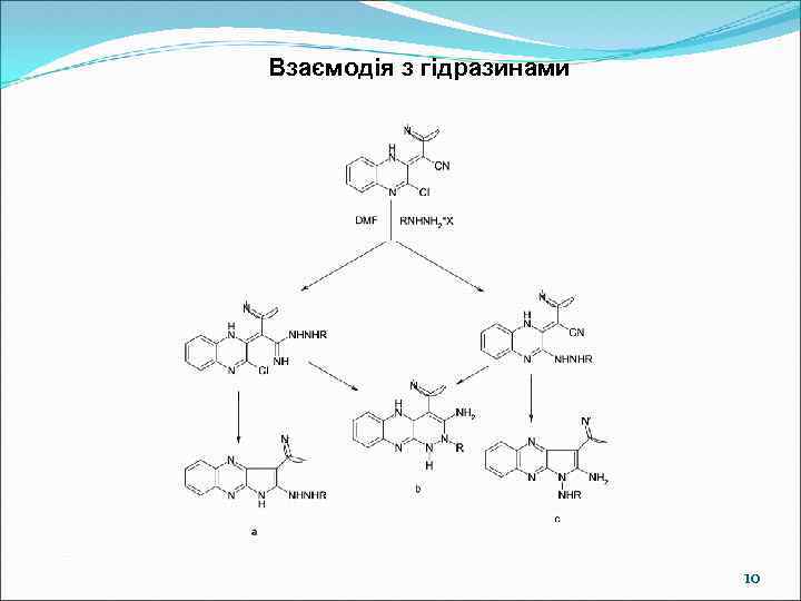 Взаємодія з гідразинами 10 