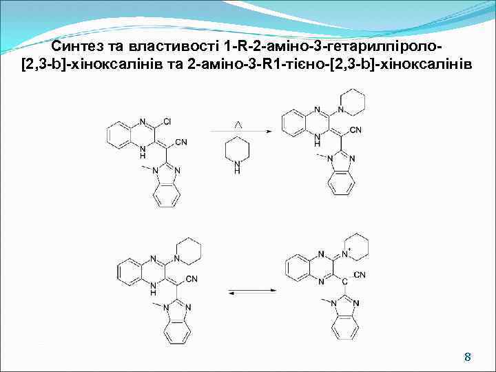 Синтез та властивості 1 -R-2 -аміно-3 -гетарилпіроло[2, 3 -b]-хіноксалінів та 2 -аміно-3 -R 1