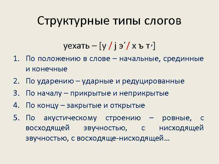 Типы слогов