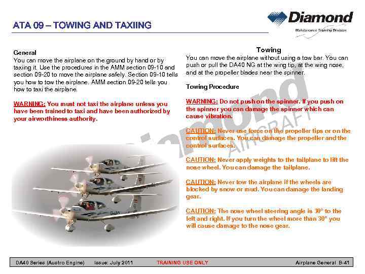 ATA 09 – TOWING AND TAXIING General You can move the airplane on the