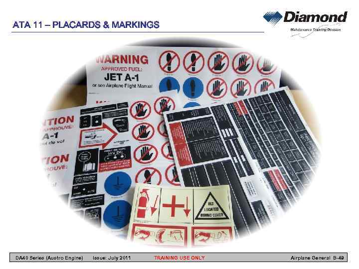 ATA 11 – PLACARDS & MARKINGS DA 40 Series (Austro Engine) Issue: July 2011