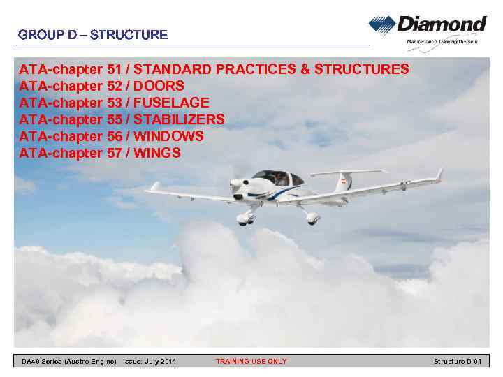 GROUP D – STRUCTURE ATA-chapter 51 / STANDARD PRACTICES & STRUCTURES ATA-chapter 52 /