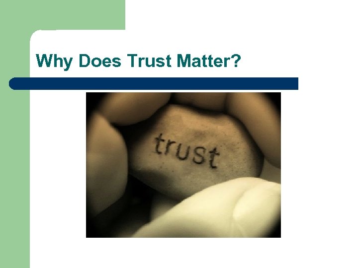 Why Does Trust Matter? 
