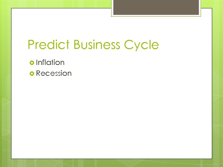 Predict Business Cycle Inflation Recession 