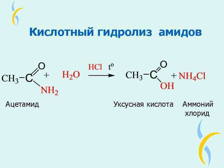 Реакция между уксусной кислотой и магнием. Щелочной гидролиз амидов карбоновых кислот. Реакция гидролиза Амида уксусной кислоты.