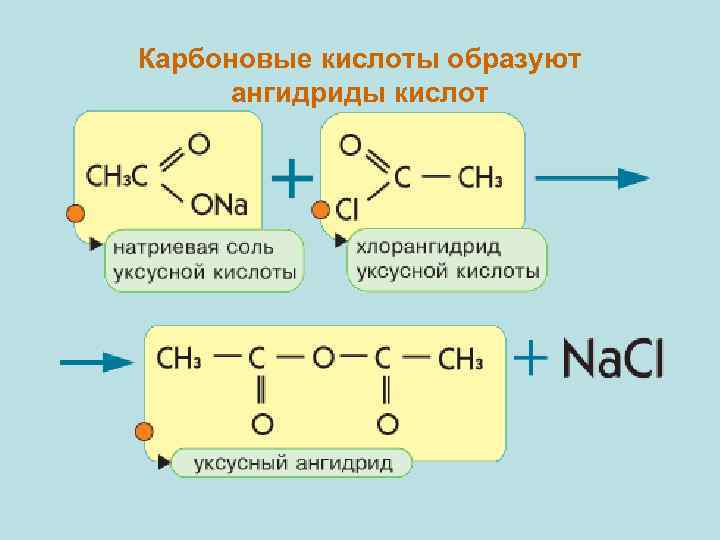 Карбоновые кислоты образуют ангидриды кислот 