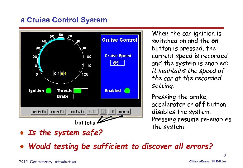 a Cruise Control System When the car ignition is switched on and the on