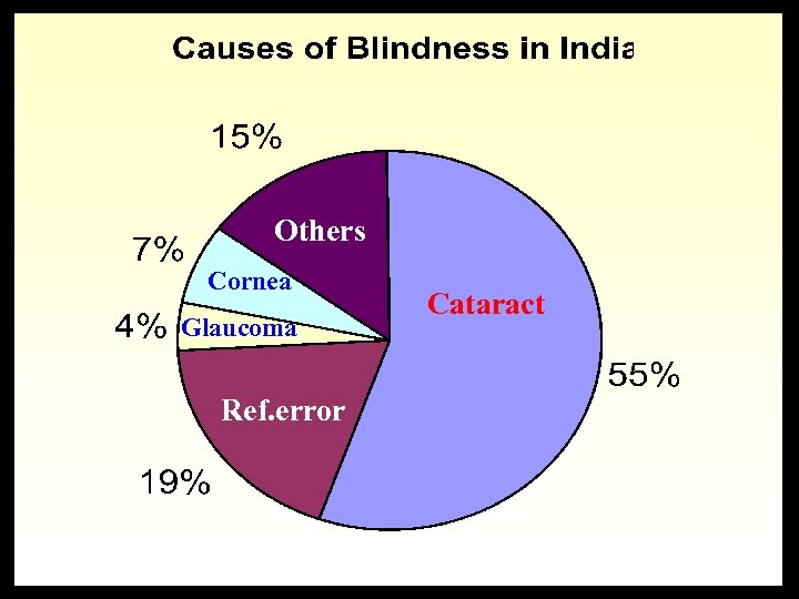Others Cornea Glaucoma Ref. error Cataract 