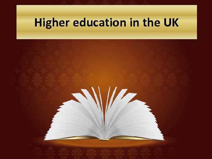 Higher education in the UK 