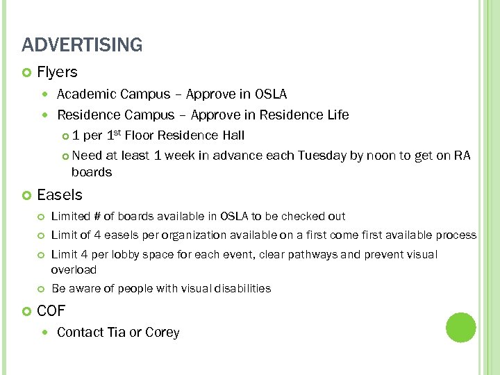 ADVERTISING Flyers Academic Campus – Approve in OSLA Residence Campus – Approve in Residence