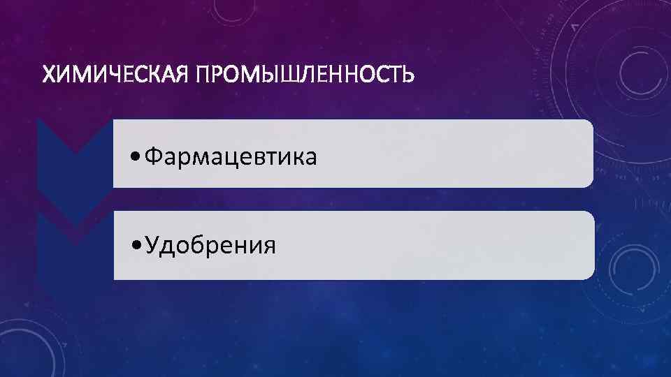 ХИМИЧЕСКАЯ ПРОМЫШЛЕННОСТЬ • Фармацевтика • Удобрения 