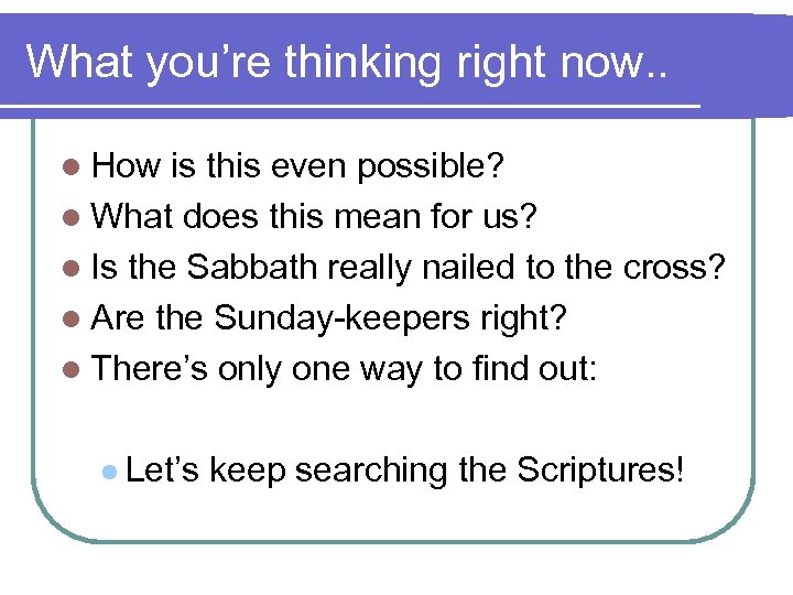 What you’re thinking right now. . l How is this even possible? l What