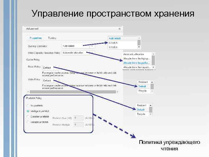 Управление пространством хранения Политика упреждающего чтения 