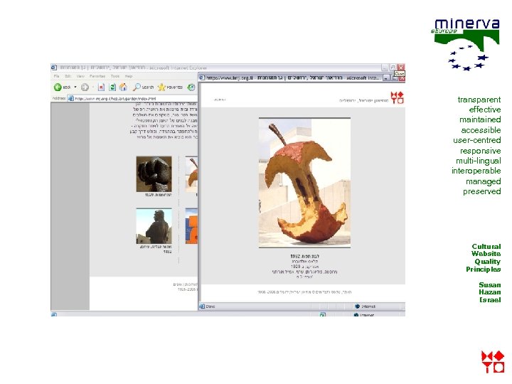 transparent effective maintained accessible user-centred responsive multi-lingual interoperable managed preserved Cultural Website Quality Principles