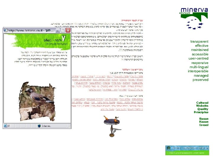 transparent effective maintained accessible user-centred responsive multi-lingual interoperable managed preserved Cultural Website Quality Principles