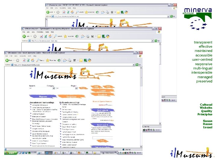 transparent effective maintained accessible user-centred responsive multi-lingual interoperable managed preserved Cultural Website Quality Principles